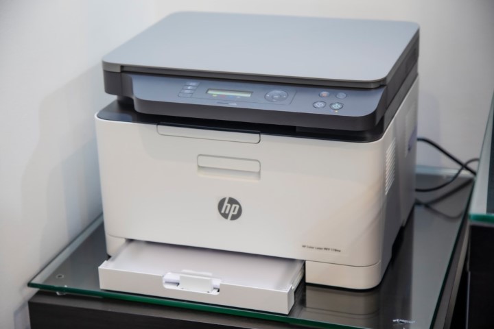 hp printer on a desk