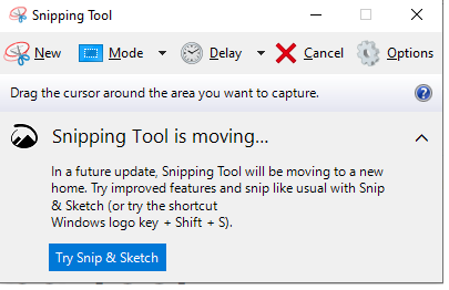 Windows snipping tool