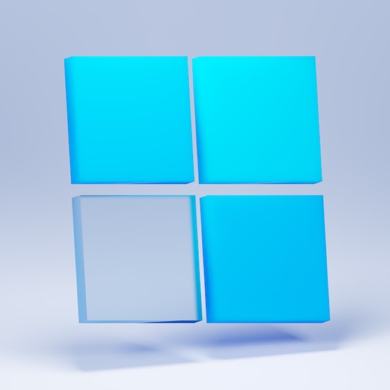 windows logo in blue shades